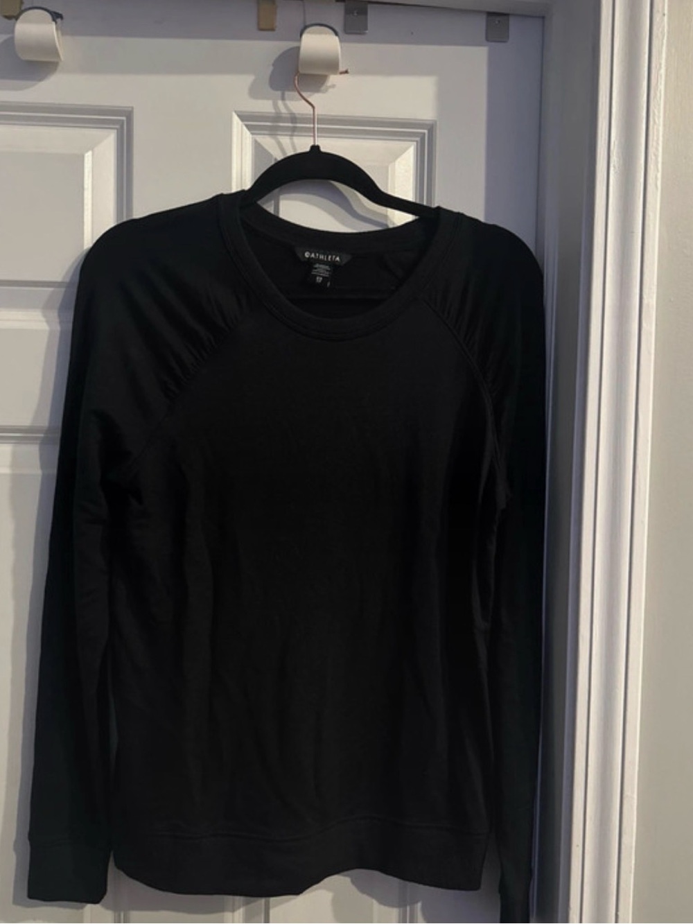 Athleta Black Long-Sleeve Crew Sweatshirt